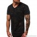 Mens Summer Solid Personality Hole Short Sleeve Fashion Hollow Out Tops Black B07QGFQGK6